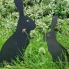 rustic metal sitting hare garden ornament UK