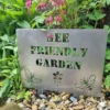 rustic metal bee friendly floor sign UK