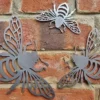 rustic metal bumblebee set 3 mixed sizes UK