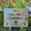 rustic metal bee friendly floor sign UK