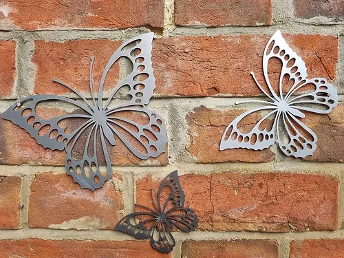 Rustic Metal Butterfly Set – 3 Mixed Sizes