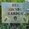 rustic metal bee friendly floor sign UK