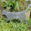 rustic metal walking cat garden ornament UK