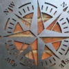 rustic metal nautical compass wall disc UK