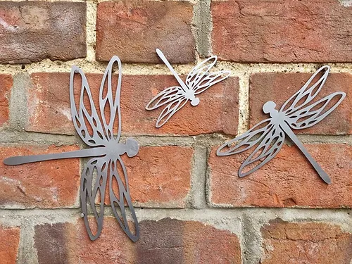 Rustic Metal Dragonfly Set – 3 Mixed Sizes