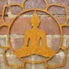 rustic metal buddha lotus flower wall art UK