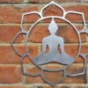 rustic metal buddha lotus flower wall art UK
