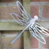 rustic 3d metal dragonfly ornament UK