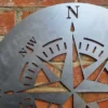 rustic metal nautical compass wall disc UK