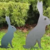 rustic metal sitting hare garden ornament UK