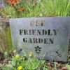 rustic metal bee friendly floor sign UK